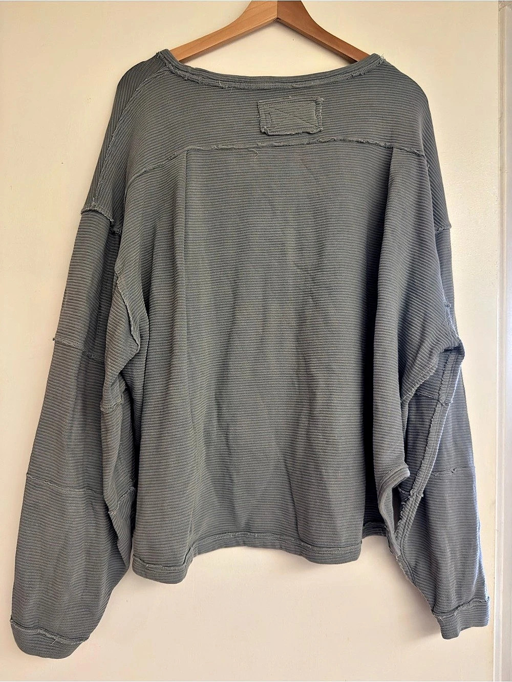 Free People Skyline Thermal Gray Long Sleeve Top
